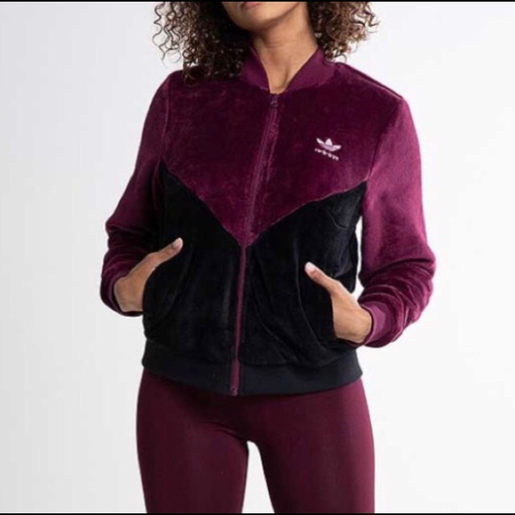 adidas fleece jacket women's